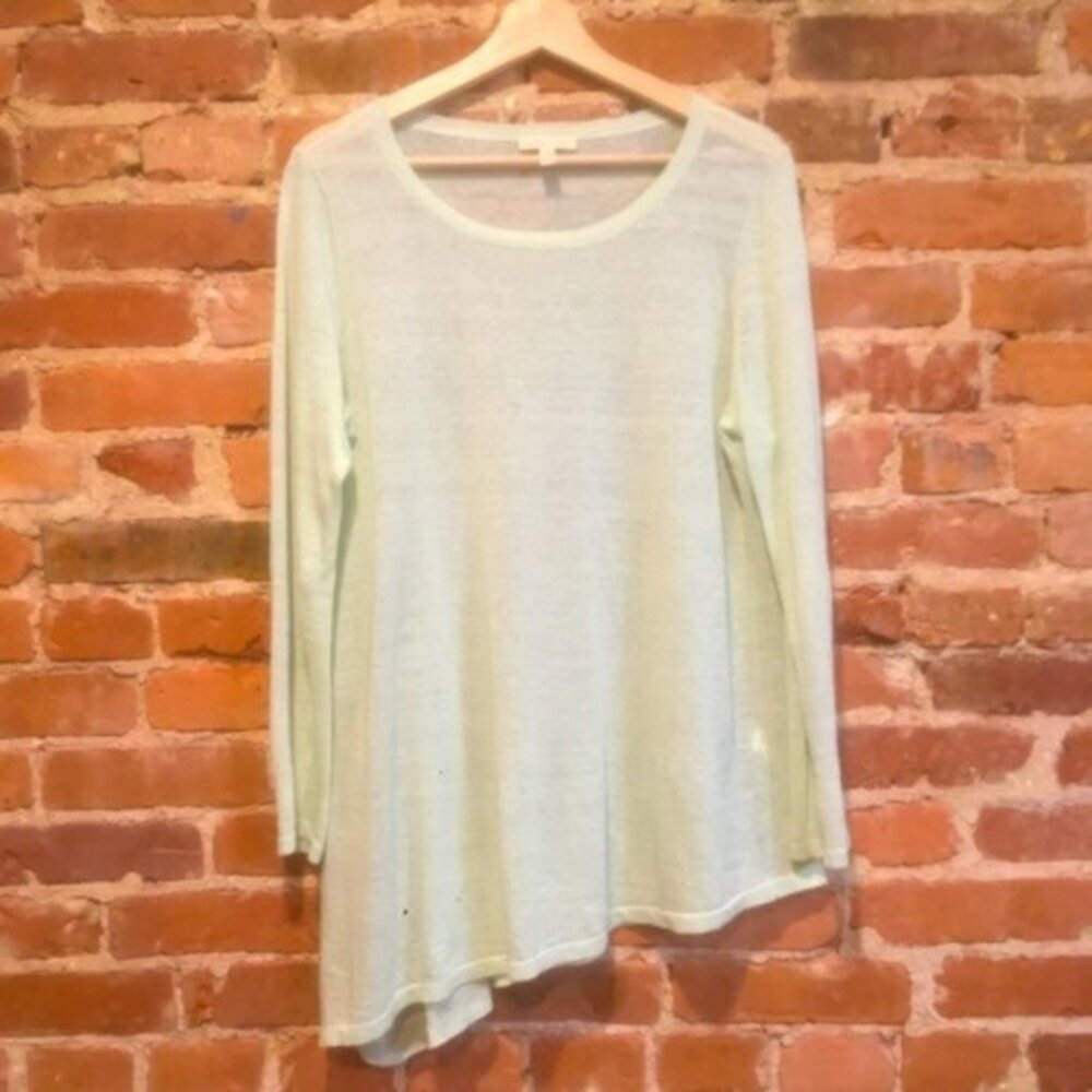 Eileen Fisher Organic Linen Nylon Asymmetrical Hem Top